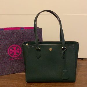 LNWT Tory Burch Robinson Small Tote in Pine Tree